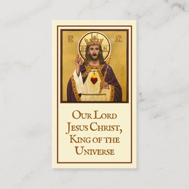 Christ the King Icon Prayer Card Telefonnummerkarte (Vorderseite)