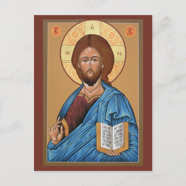 Christ the Light Giver Prayer Card Postkarte (Vorderseite)