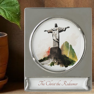 Christ the Redeemer Travel Art Collection Banner-Ornament Silber