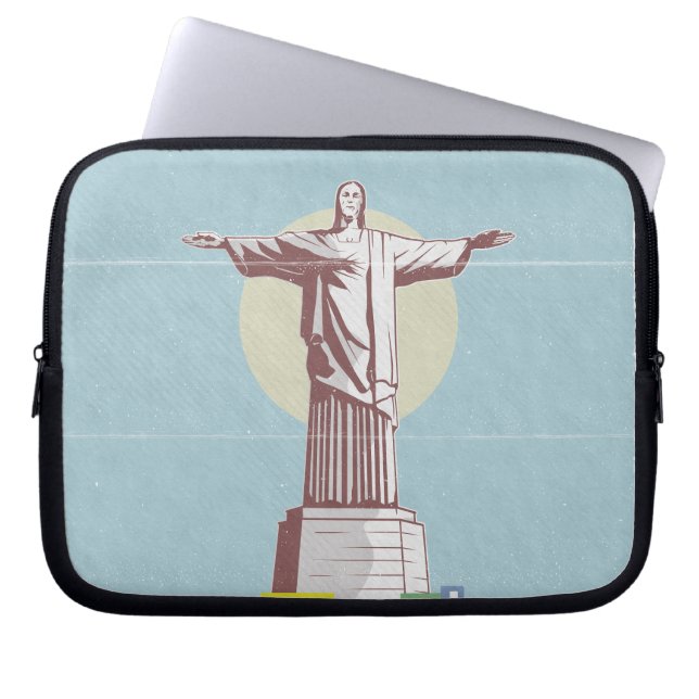 Christ the Redeemer Travel Poster Favela Laptopschutzhülle (Vorderseite)