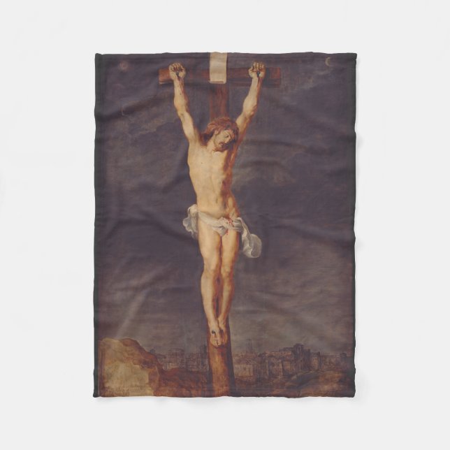 Christ tot auf dem Kreuz von Peter Paul Rubens Fleecedecke (Vorderseite)