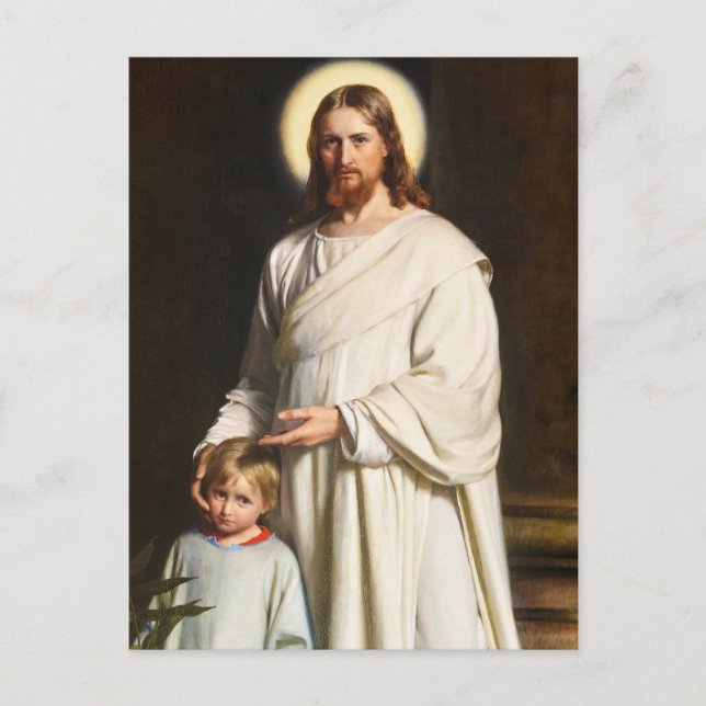 Christ und das junge Kind von Carl Heinrich Bloch Einladungspostkarte (Vorderseite)
