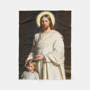 Christ und das junge Kind von Carl Heinrich Bloch Fleecedecke