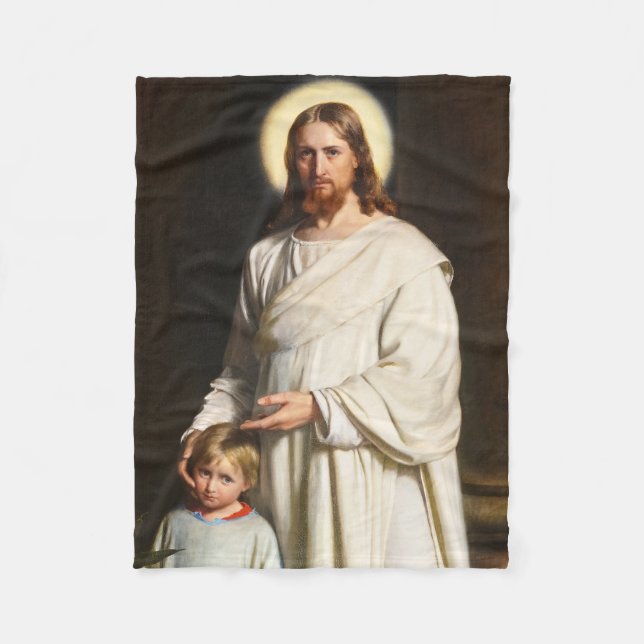 Christ und das junge Kind von Carl Heinrich Bloch Fleecedecke (Vorderseite)