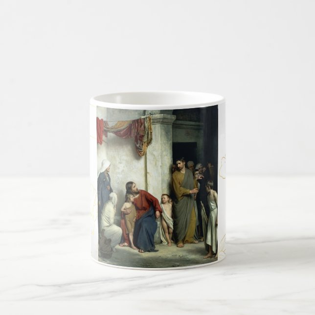 Christ und die Kinder von Carl Bloch Kaffeetasse (Mittel)