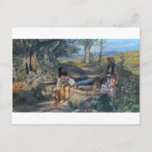 Christ und Samariterin um 1890 Postkarte