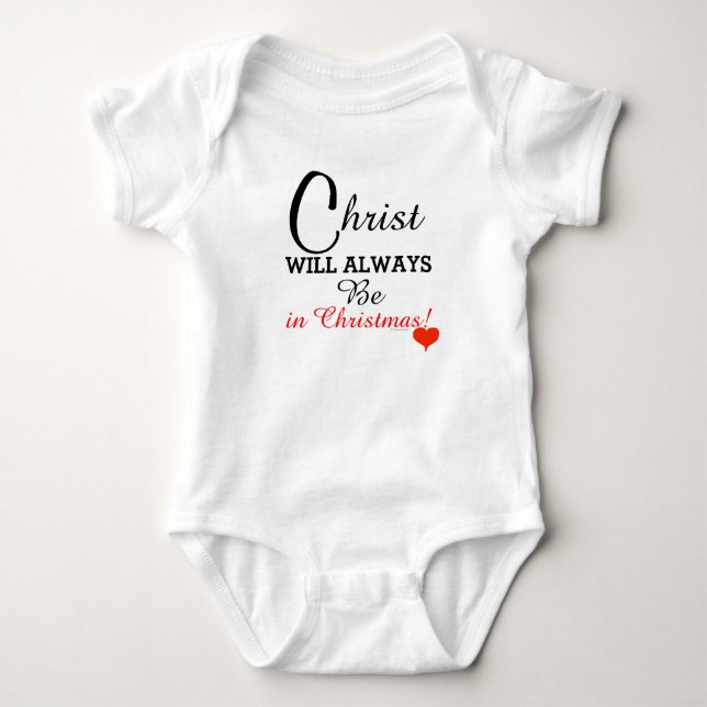 Christ wird immer in Weihnachten Red Heart Baby Strampler (Vorderseite)