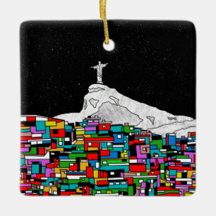 Christa der Erlöser Favela Keramikornament