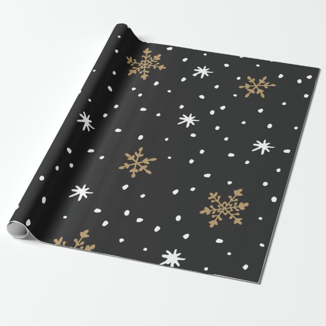 Christamas Snowflakes Matte Wrapping Geschenkpapier (Ungerollt)