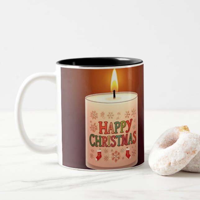 Christamas Zweifarbige Tasse (Mit Donut)