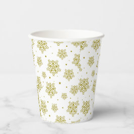 CHRISTAMS GOLD SNOW FLAKES MODERNES MINIMAL-STIL PAPPBECHER