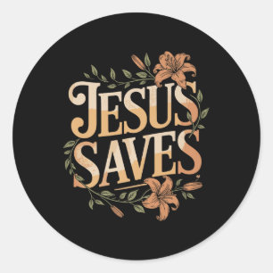 Christan Jesus Rette Premium Runder Aufkleber
