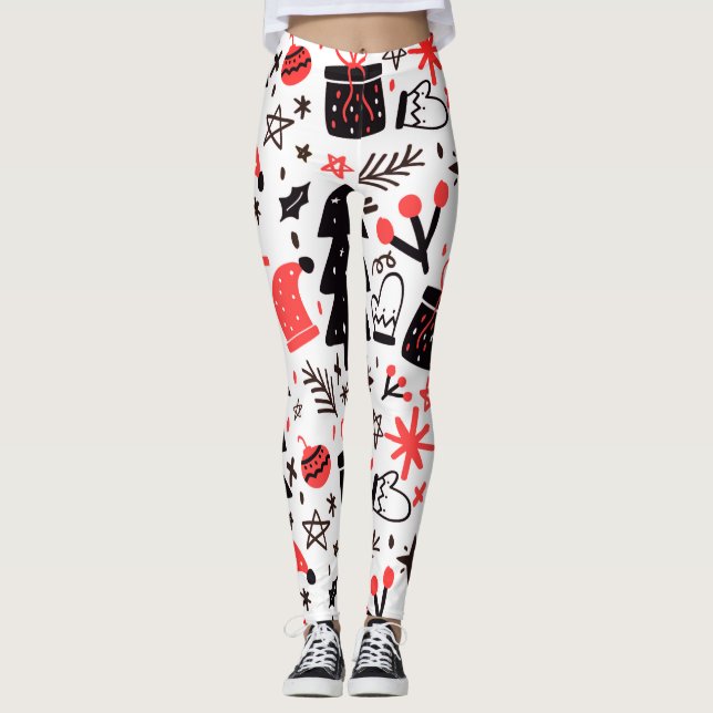 Christbaum, Geschenke und Dekorationen Leggings (Vorderseite)