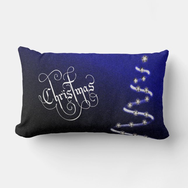 Christbaum und Sterne - Lendenkissen (Vorderseite)