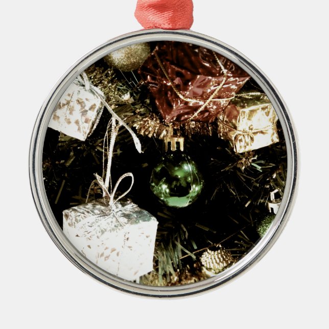 Christbaumkugeln Silbernes Ornament (Vorne)