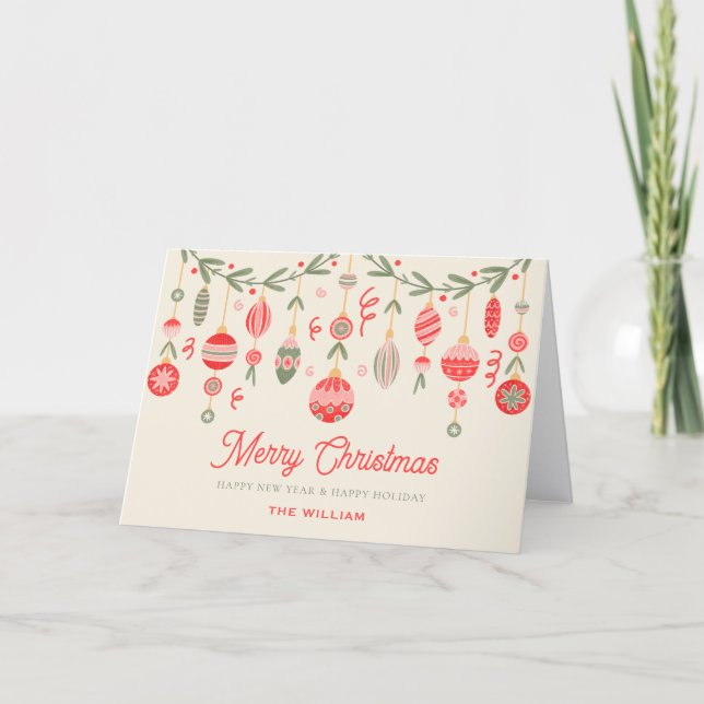 Christbaumschmuck  feiertagskarte (Vorderseite)