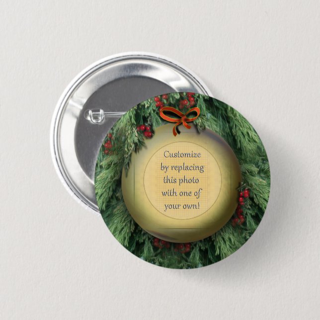 Christbaumschmuck-Fotobild Button (Vorne & Hinten)