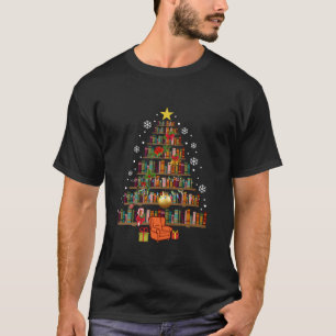 Christbibliothek Tree Niedliches Buch Lover Librar T-Shirt
