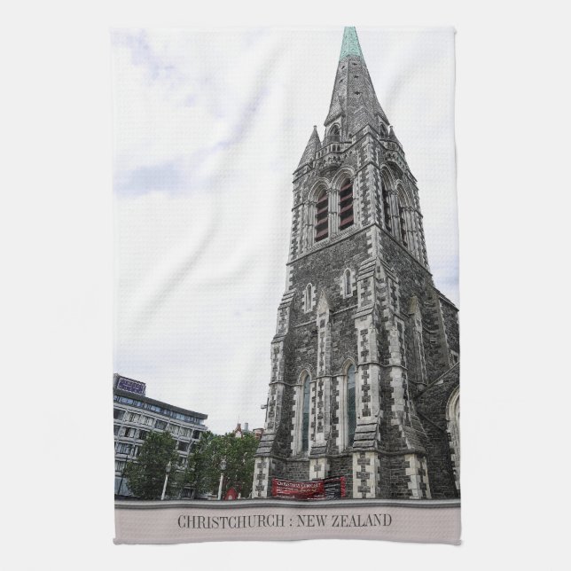 Christchurch Church New Zealand Teetuch Handtuch (Vertikal)
