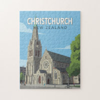 Christchurch Neuseeland Illustration Reise Kunst