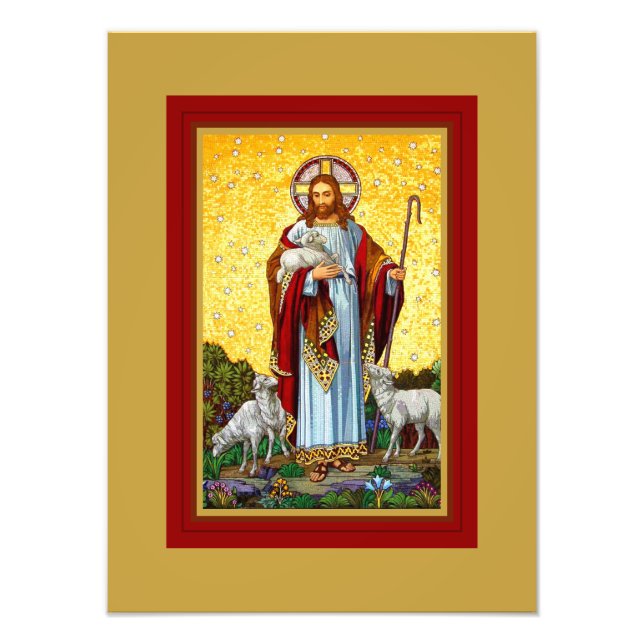 CHRISTE, DIE GUTE SCHEPHERHERDE MOSAIK FOTODRUCK (Vorne)