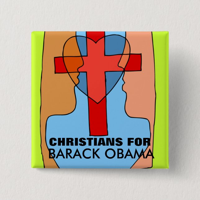CHRISTEN FÜR BARACK OBAMA BUTTON (Vorderseite)