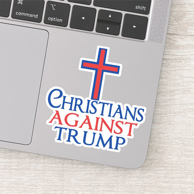 Christen gegen Trump Laptop Aufkleber (Detail)