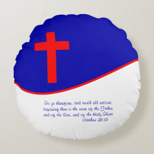 Christenflagge Inspiriert Rundes Kissen