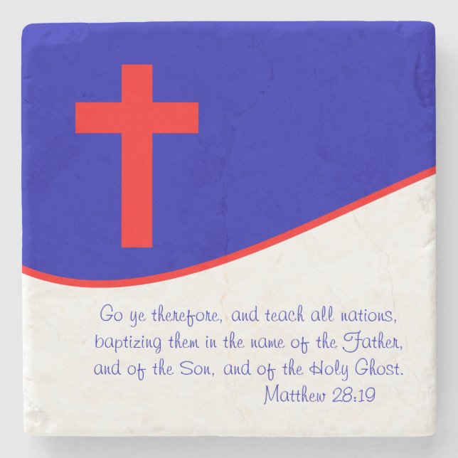 Christenflagge Inspiriert Steinuntersetzer (Vorderseite)