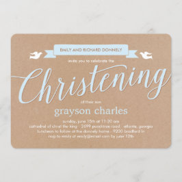 Christening Banner Taufe Einladung - Blau