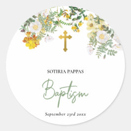 Christening Baptisse Favor Boy Girl Runder Aufkleber