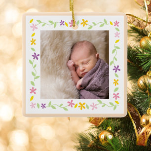 Christening Baptisse Gender Neutral Baby Foto Keramikornament