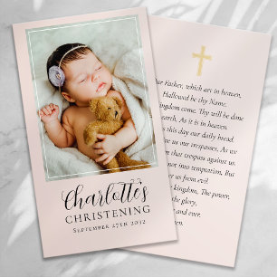 Christening Foto Keepake Bakerkarte Telefonnummerkarte