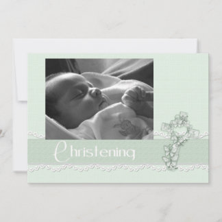 Christening Mint Green Einladung