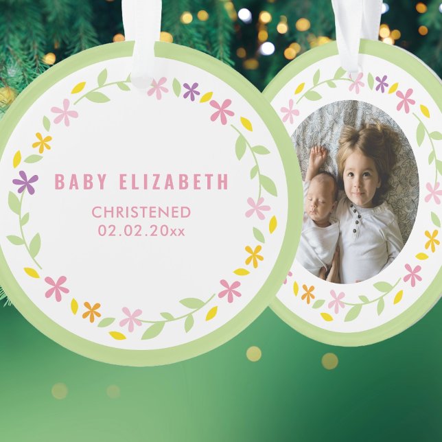 Christening Taufe Gender Neutral Kids Foto Ornament (Von Creator hochgeladen)
