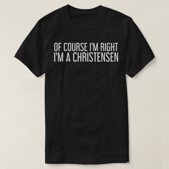CHRISTENSEN Geschenk Funny Familienname Tree Birth T-Shirt (Design vorne)
