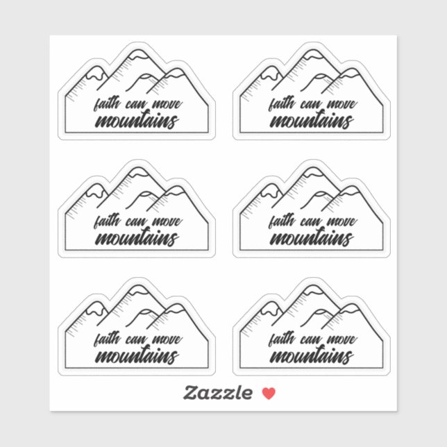 Christentum Der Glaube kann Berge bewegen Aufkleber (Blatt)