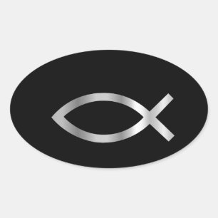 Christentum Ichthys Fische Ovaler Aufkleber