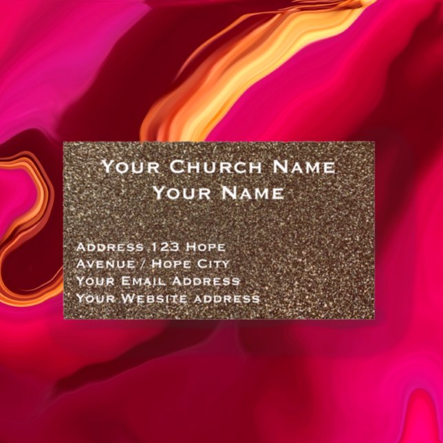 Christentum Religiöse Klasse Gold Schwarze Kirche Visitenkarte (Customize Church Place of Worship business invitation card. Gold Black simple. Add Bible Verse Text)