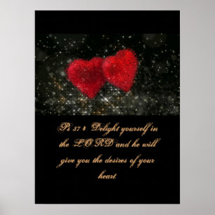 Christentum-Schrift Ps 37:4 Poster
