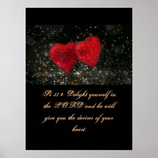 Christentum-Schrift Ps 37:4 Poster (Vorne)