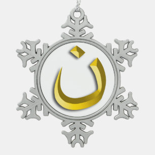 "CHRISTENTUMS-SOLIDARITÄT - NAZARÄER-SYMBOL " SCHNEEFLOCKEN Zinn-Ornament