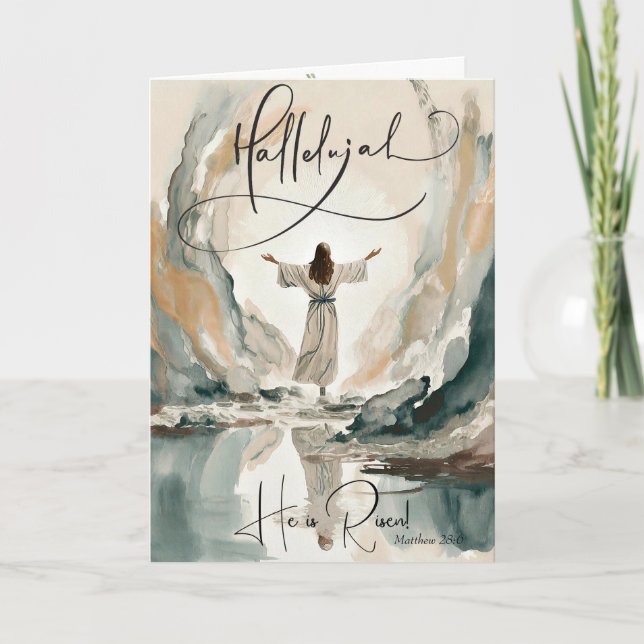 Christi Auferstehungsmalerei Oster Feiertagskarte (Vorderseite)