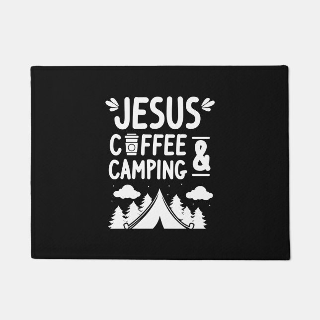 Christi Camp Caffeine Jesus Coffee & Camp Fußmatte (Vorderseite)