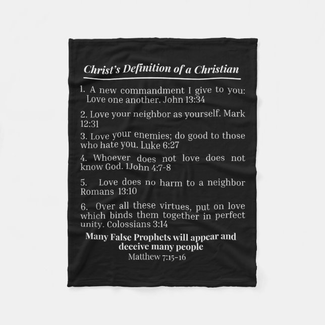 Christi Definition eines Christen Bibelvers Evan Fleecedecke (Vorderseite)