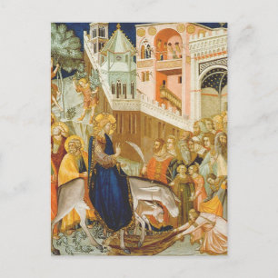 Christi Einzug in Jerusalem von Pietro Lorenzetti Postkarte