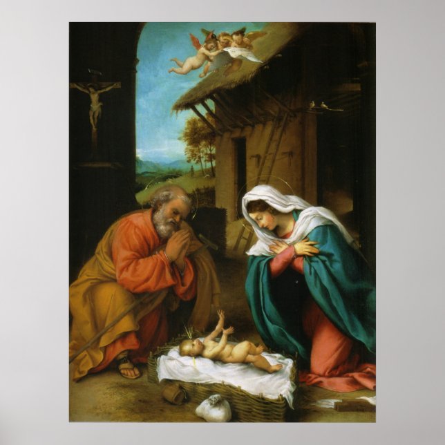 Christi Geburt von Lorenzo Lotto Poster (Vorne)