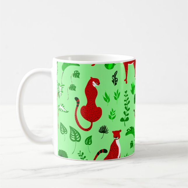 Christi-Leopard-Cheetah Monstero Pflanze Kaffeetasse (Links)