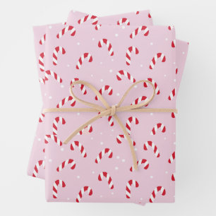 Christi Zuckerstange Rosa  Geschenkpapier Set