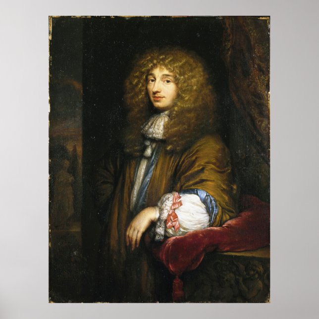 Christiaan Huygens Portrait von Bernard Vaillant Poster (Vorne)
